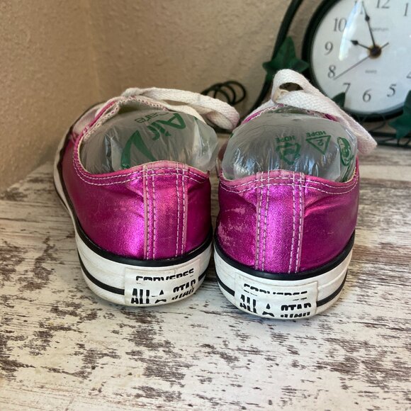 Converse All Stars Low Top Metallic Pink Chuck Taylors M5/W7 Barbiecore - Picture 4 of 6